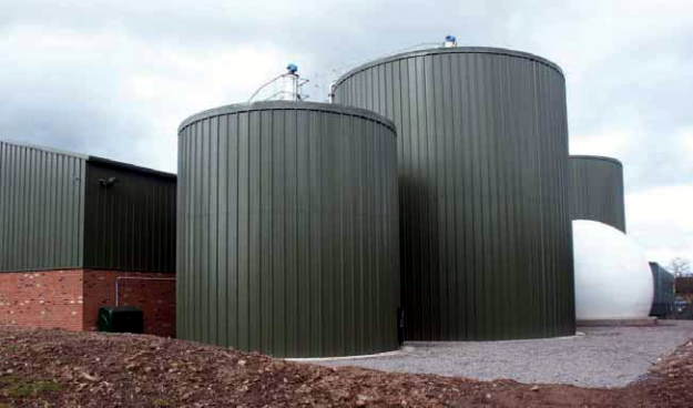 The AD plant digester tanks at Cove Road, Ludlow just after they were completed.