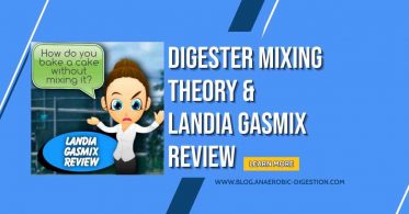 Image shows text: "Digester Mixing Theory Landia Gasmix Review".