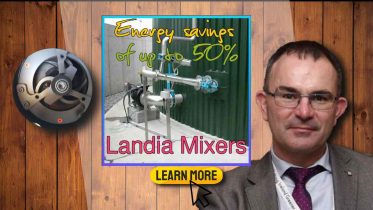 Inage text: "Biogas Plant Mixing Energy Costs Halved".