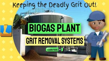 Image text: "Biogas plant grit removal systems".