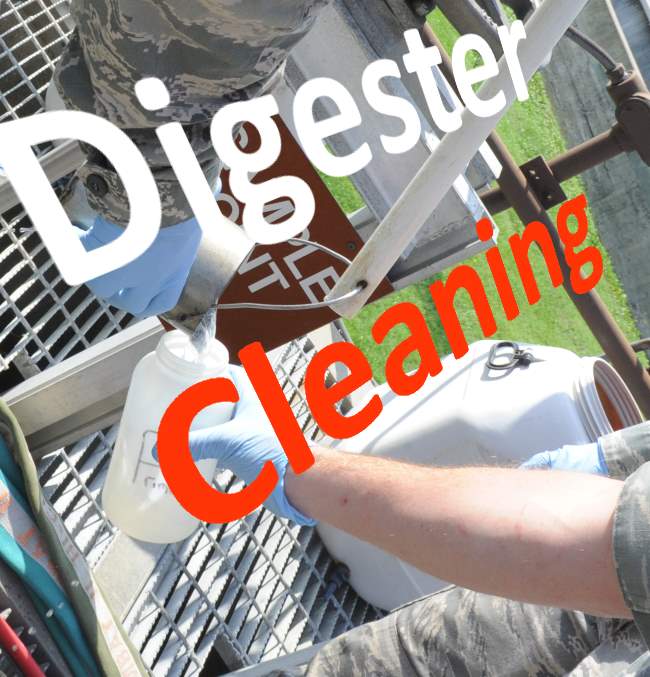 Sampling-during digester cleaning work