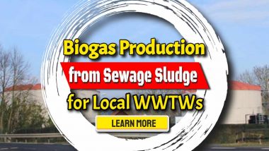 Image text: "Biogas Production from Sewage Sludge".