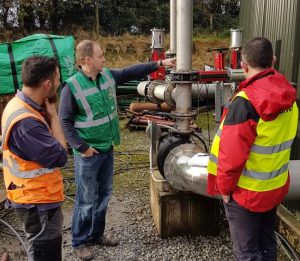 Image shows the biogas digester design enhancing Landia GasMix mixer system which reduces biogas digester farm fertiliser cost.