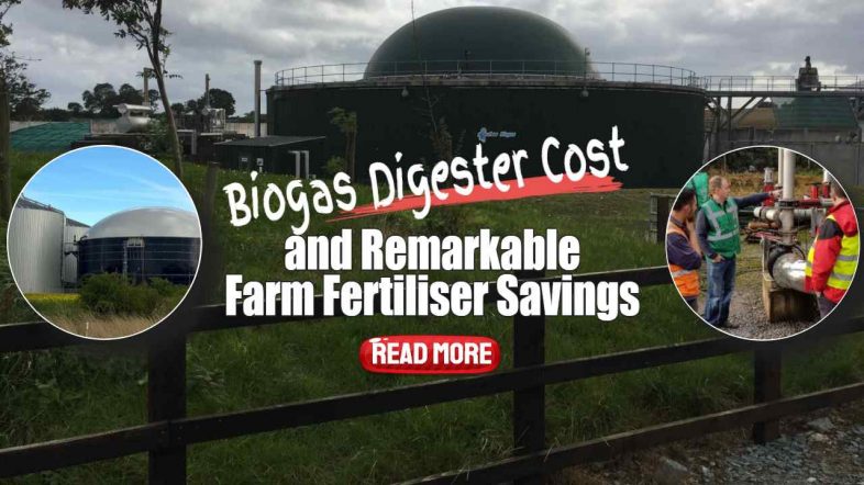 Image text: "Biogas digester cost and farm fertiliser savings".