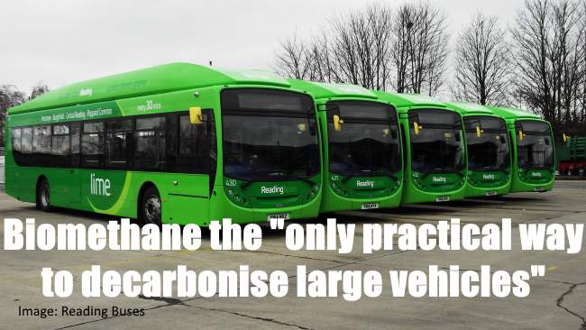 Biomethane buses Reading UK an advantage of biogas biomethane illustrated.