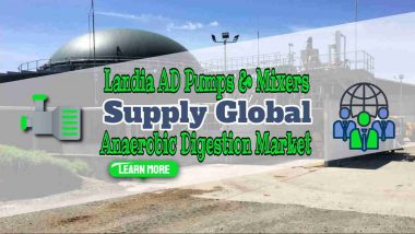 Image text: "Landia AD Pumps and Mixers Supply the Global Anaerobic Digestion Market".
