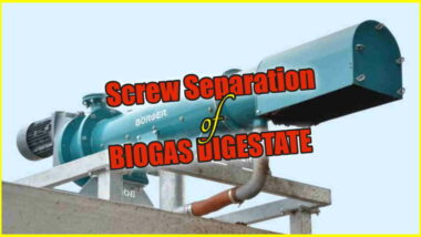 Image text says: "Screw Separation of Biogas Digestate".