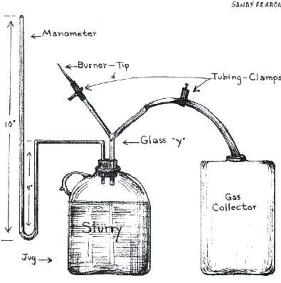 Example diagram of a Bench Scale Anaerobic Digestion pilot plant setup.