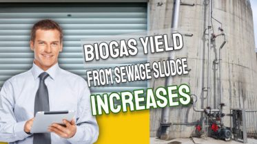 Image with text: "Biogas yield from sewage increases".