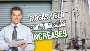 Image with text: "Biogas yield from sewage increases".