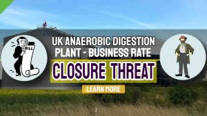 Image text: "UK Anaerobic Digestion business rates threat".