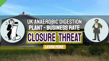 Image text: "UK Anaerobic Digestion business rate threat".