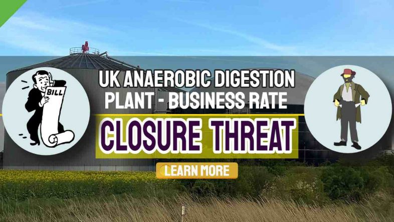 Image text: "UK Anaerobic Digestion business rate threat".