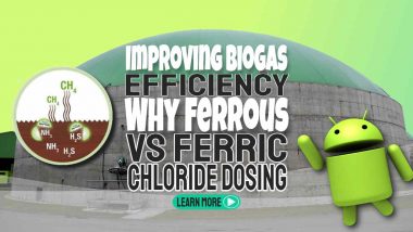 Image with the text: "Improving Biogas Efficiency Ferrous Not Ferric Dosing".