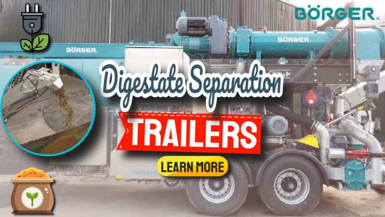Image text: "Digestate separation trailers".