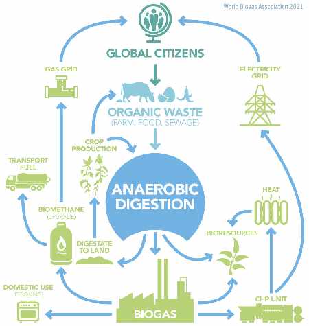 COP26 anaerobic digestion methane flow chart; for June 2023 article with the subject "Anaerobic Digestion Industry Expresses Disappointment by lack of support for AD plants.