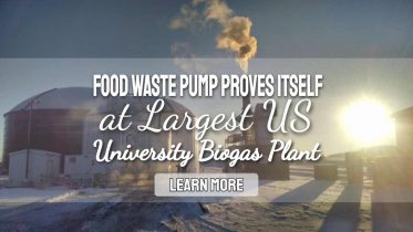 Image text: "Food waste pump proves itself at US University Biogas Plant".