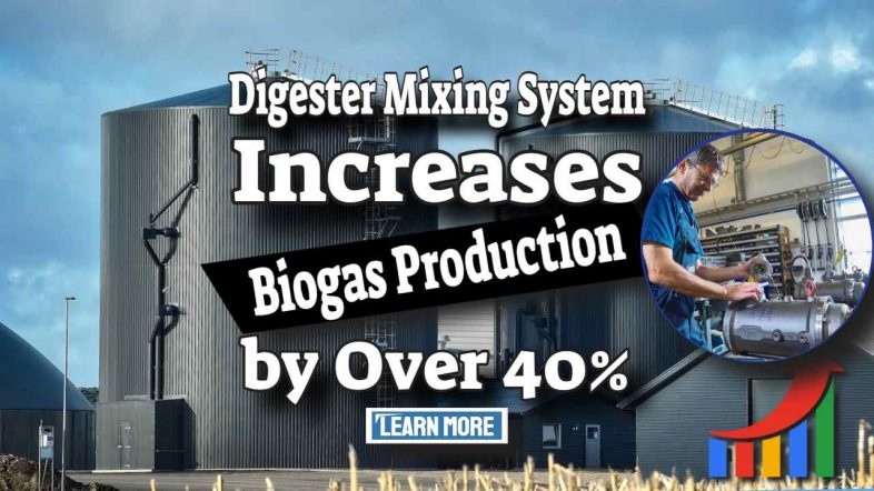 Image text: "Digester Mixing System Increases Biogas Production".