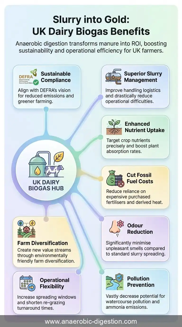 Infographic of Farm Slurry into Gold - The Hidden On Farm Anaerobic Digestion Plant ROI of UK Dairy Biogas. Infographic of Farm Slurry into Gold - The Hidden On Farm Anaerobic Digestion Plant ROI of UK Dairy Biogas.