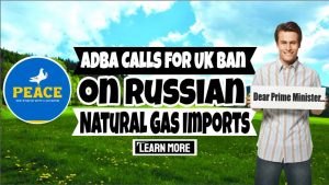 Image text: "ADBA Calls for Ban on Russian Natural Gas Imports".