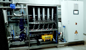 An Ing-Buse ultrasonic disintegrator installation at a biogas plant.