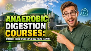Featured image with the text: Anaerobic Digestion Courses Academic Industry and Expert-Led Online Training.