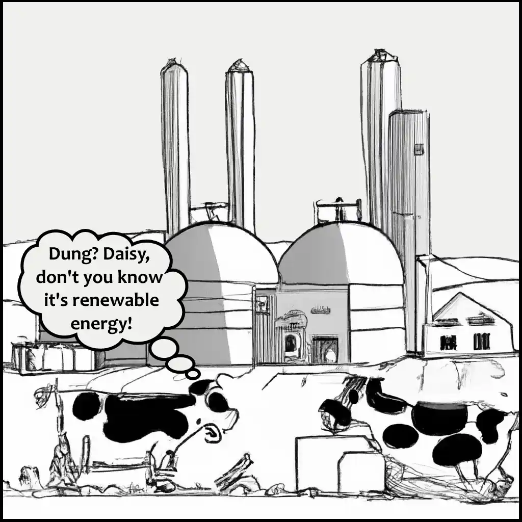 Cartoon Humour: Dung Daisy? No its renewable energy!