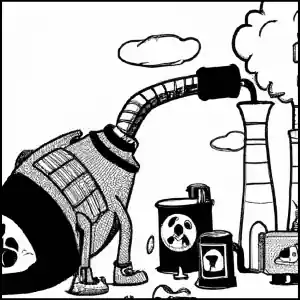 Fossil fuel pollution cartoon