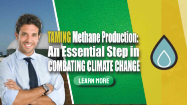 Image text: "Taming Methane Production - A step in Combating Climate Crisis".