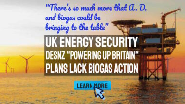 Image with the text: "UK Energy Security Plans Lack Biogas Action".