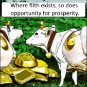 Meme: Wealth often comes from dealing with messiness.