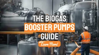 A technician adjusts a biogas booster pump system in a state-of-the-art renewable energy facility, highlighting the advancements in sustainable energy production.