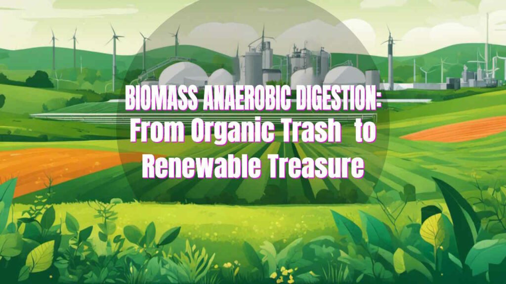 Featured image with the text: "Biomass Anaerobic Digestion -organic trash to renewable treasure".