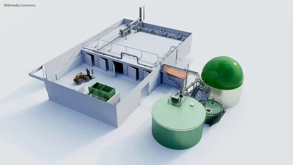 This 3D isometric image shows the concept of the possible future UK Dry Anaerobic Digestion plants.