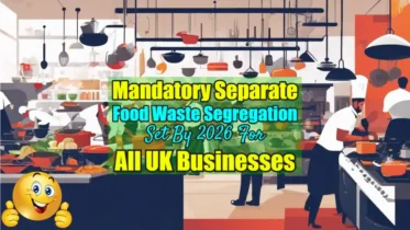 Image with the text: "Mandatory Separate Food Waste Segregation For All UK Businesses Set By 2026."