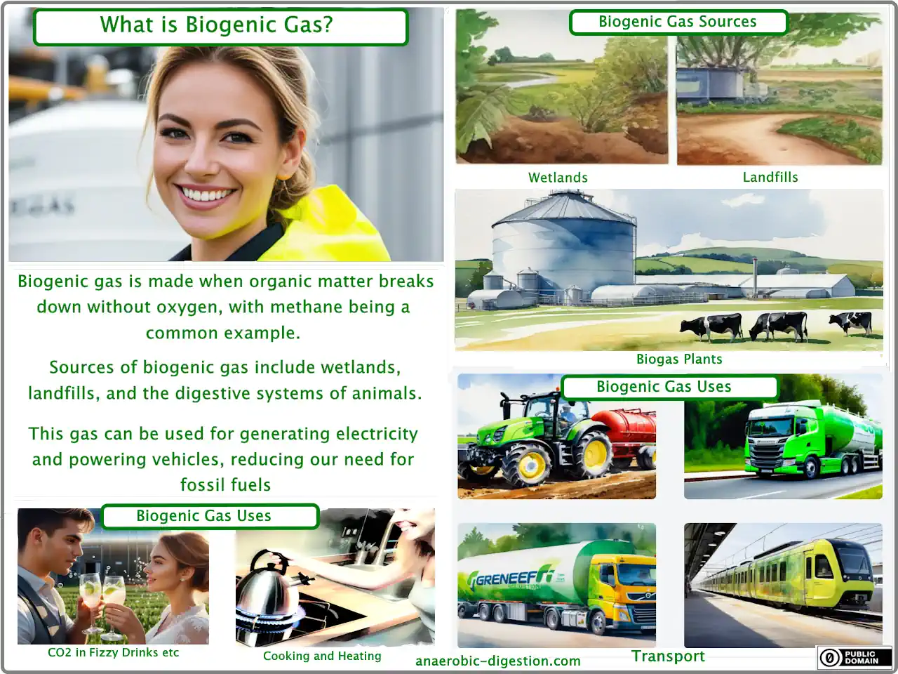 What Is Biogenic Gas? Infographic image explains the meaning of the term: biogenic gas.
