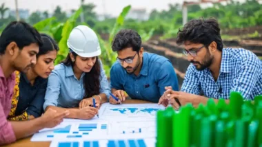 A group of Engineers study-Global Biofuels Association (GBW) blueprints.