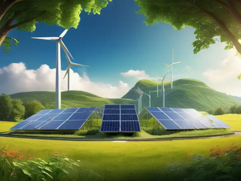 Alternative renewable energy sources are solar and wind as shwon in this image.