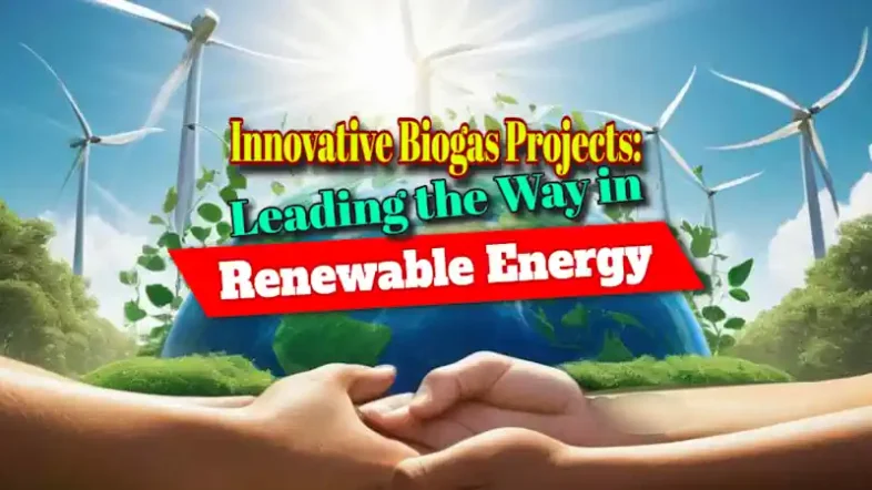 A graphic with text about Innovative biogas projects.