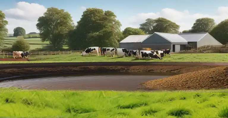 A dairy farm slurry pond.