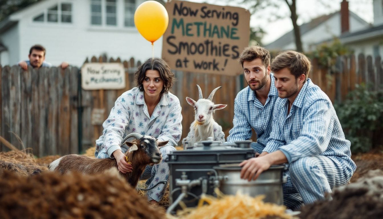 A family converts leftover food into biogas in their backyard.