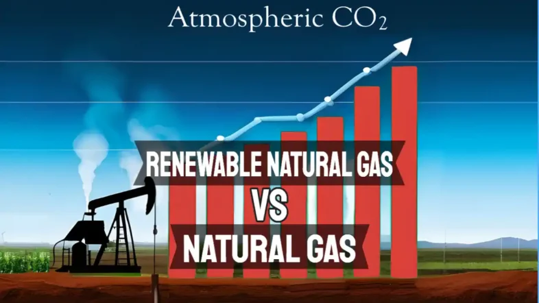 Image with text: "Renewable Natural Gas vs Natural Gas.