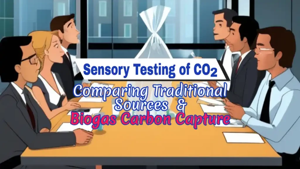 Biogenic biogas CO2 sensory testing - A method used to ensure carb on dioxide in drinks is safe to drink..