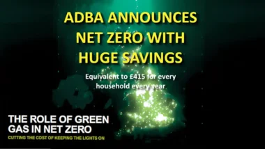 Image with text: "ADBA Announces Huge Net Zero Savings."