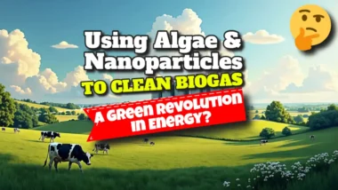 Using Algae and Nanoparticles to Clean Biogas: Text on thumbnail image.