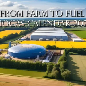 Image text: "Biogas Wall Calendar 2025 From Farm to Fuel" - Front Cover