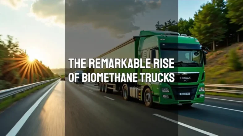 Featured image with text: "The remarkable rise of biogas trucks."