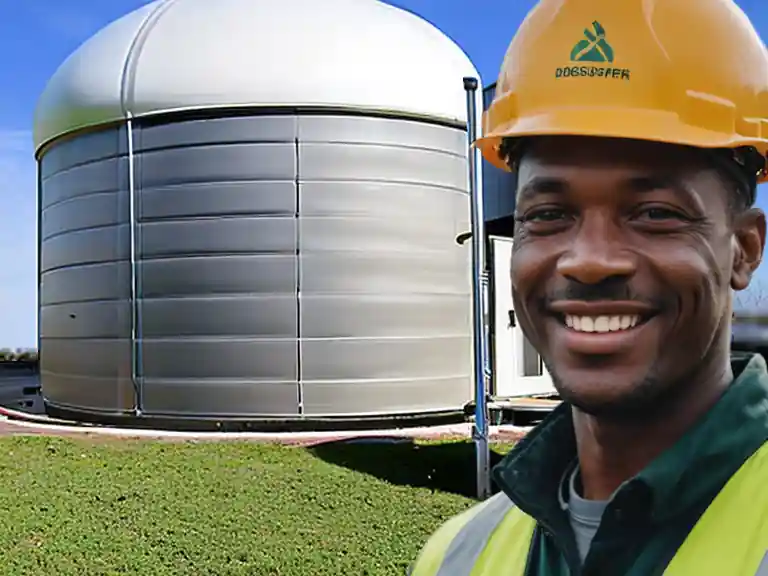 Biogas plant with owner