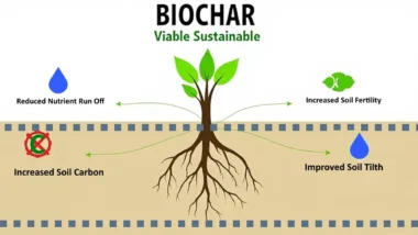 Schematic showing the biocharge to spoil benefits.