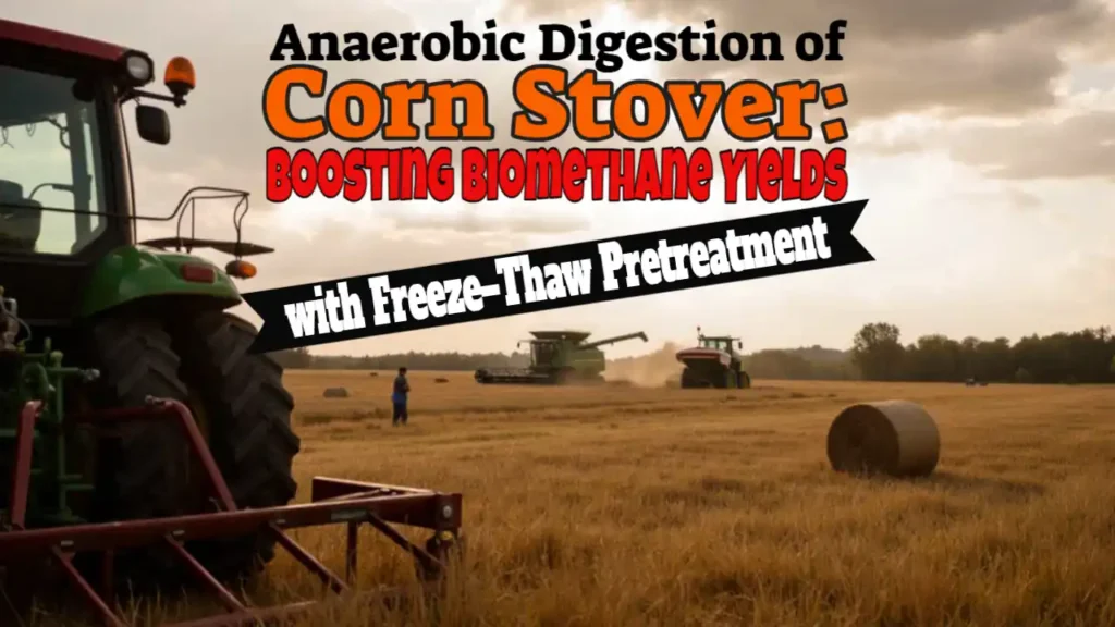 Corn stover stubble anaerobic digestion thumbnail image with text.